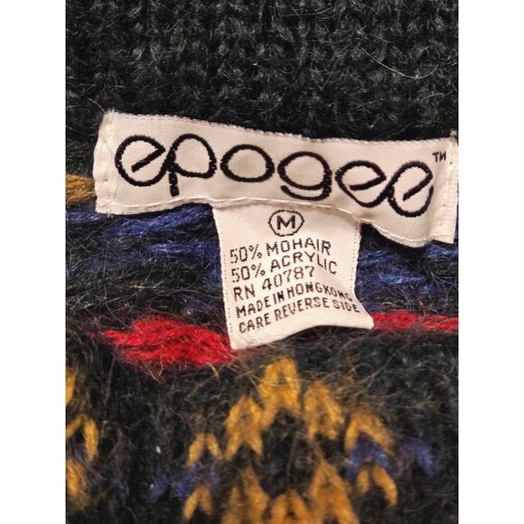 VTG 80s Fall Pattern 50% MOHAIR SWEATER WOMEN sz M Core Natural Fiber Snowflake - Picture 7 of 10